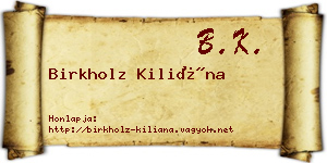 Birkholz Kiliána névjegykártya